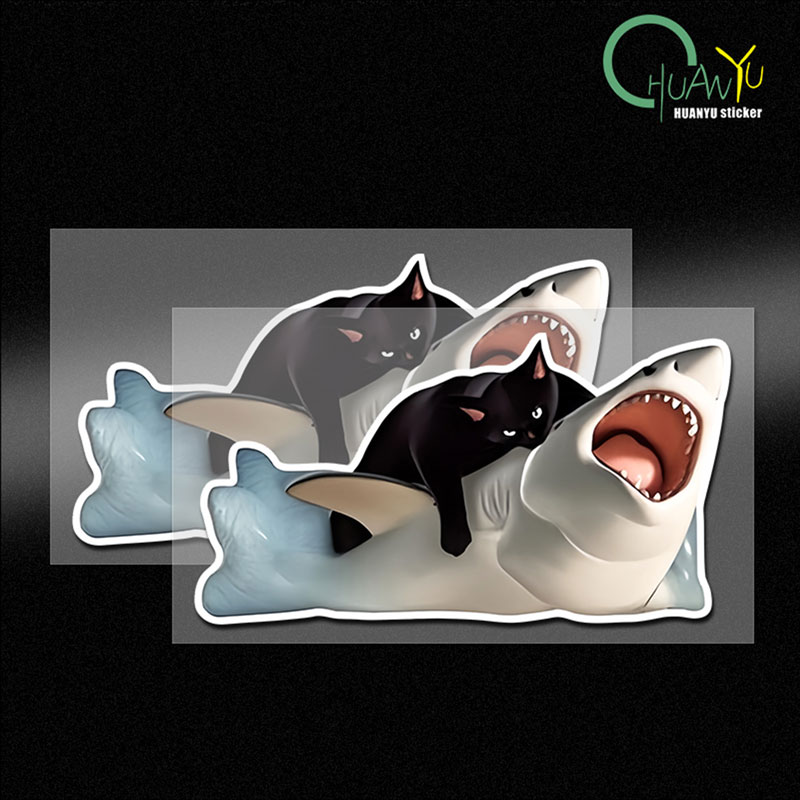 Motorcycle Gear Pattern - RETLPER autocollant réfléchissant chat noir suppresseur