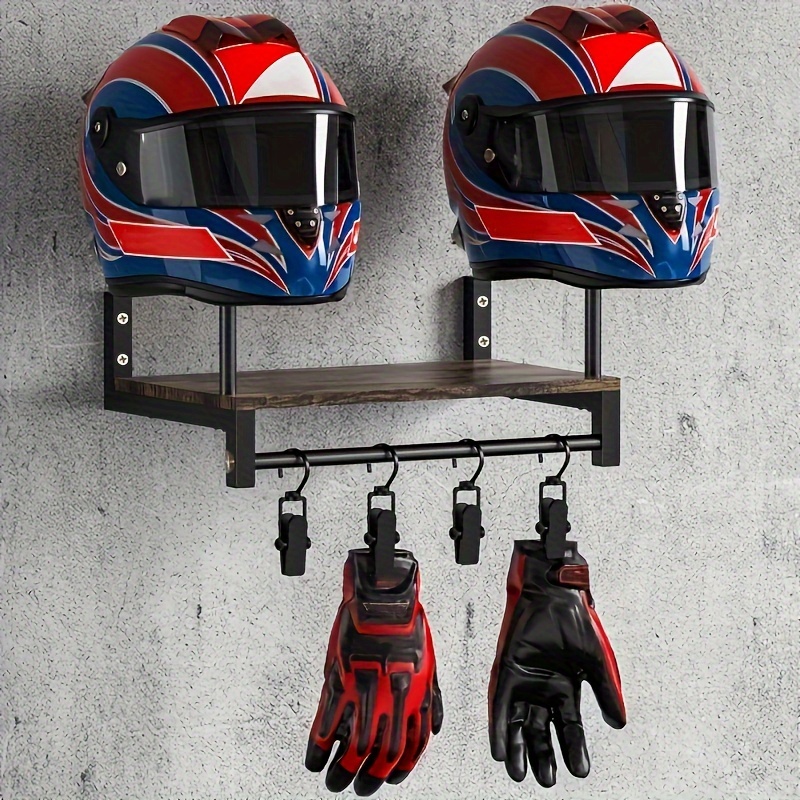 Motorcycle Gear Display Rack - Support mural pour casque et équipement