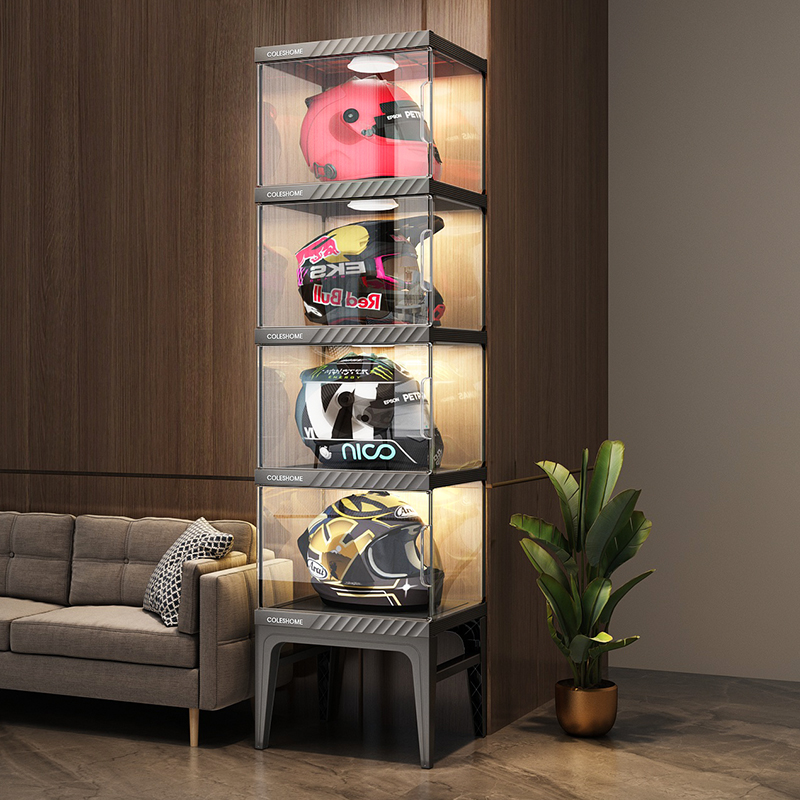 Motorcycle Gear Display Rack - Armoire de rangement pour casque de