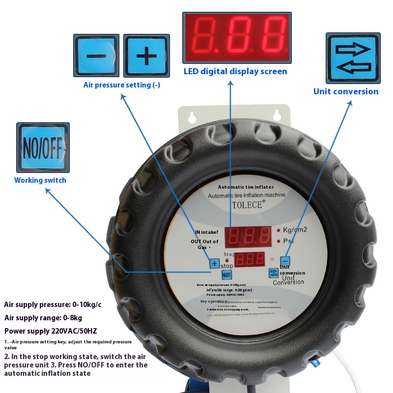 Gonfleur de pneu de voiture en - Tyre Pressure Gauge avis et prix