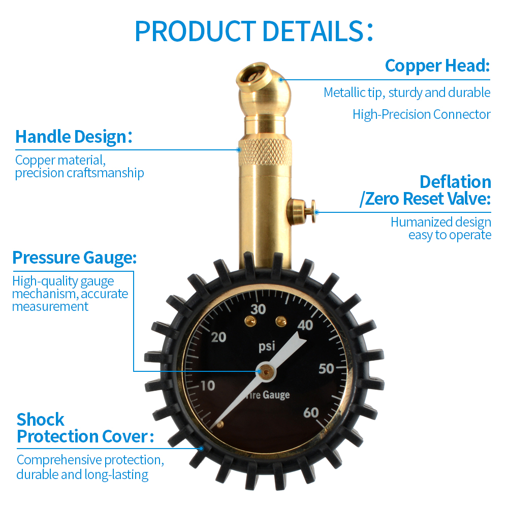 Manomètre de pression des pneu - Tyre Pressure Gauge avis et prix