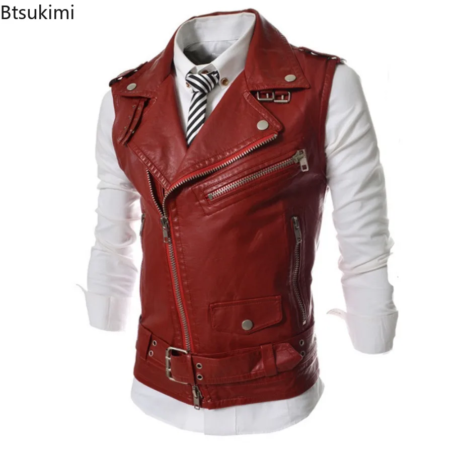 Gilet en cuir PU décontracté p - Motorcycle Gear Vest avis et prix