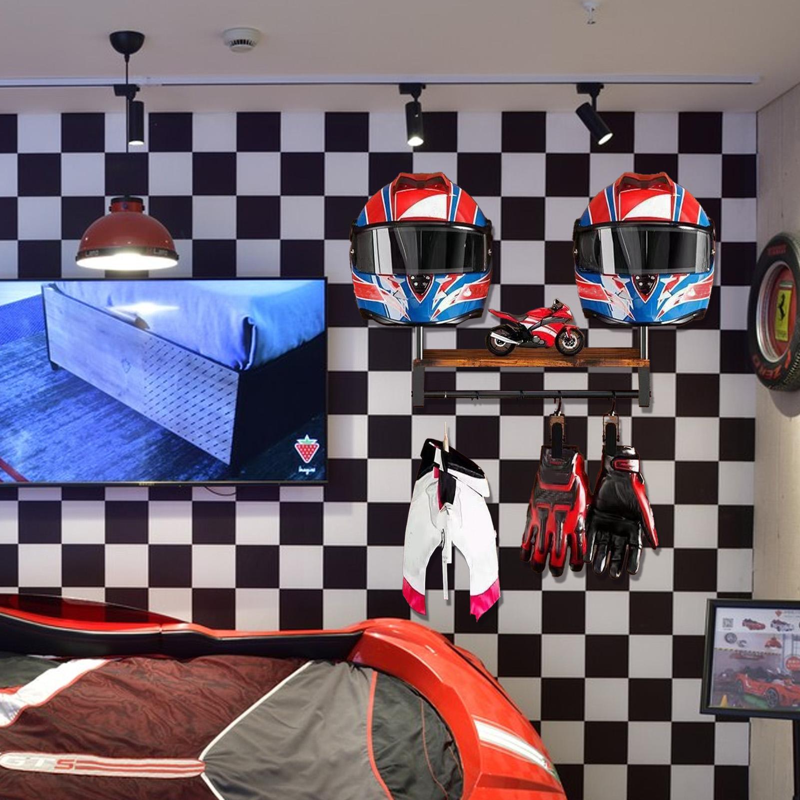 Présentoir mural en bois pour  - Motorcycle Gear Display Rack avis et prix